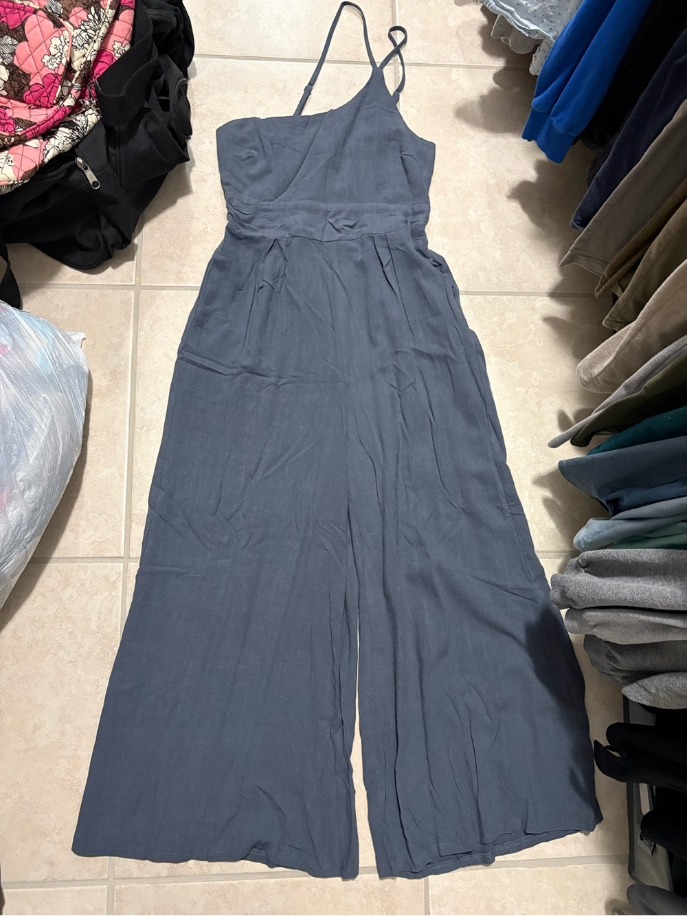 NWT Women's Wide-Leg Jumpsuit in Slate Blue